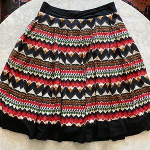 Anthropologie Fei Geometric Pleated Skirt, Size 2